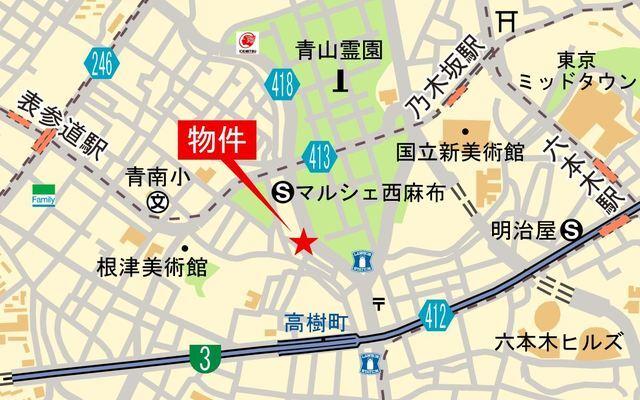 ＧＲＡＮＰＡＳＥＯ西麻布Ⅱ（502） 地形図・案内図