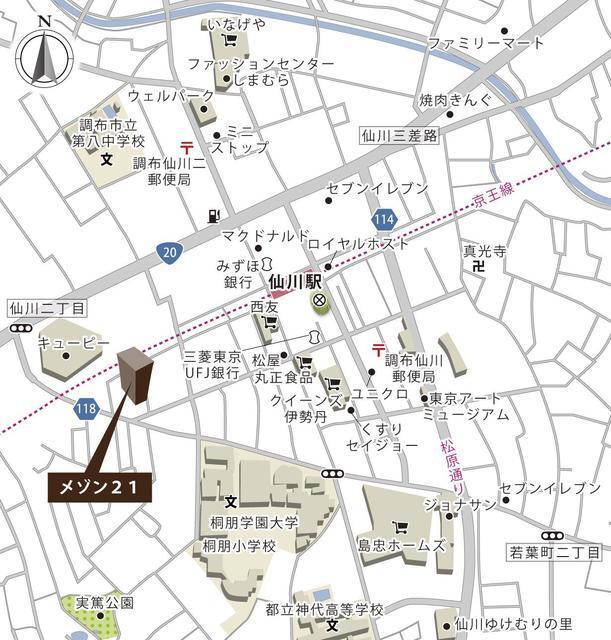 メゾン２１（205） 地形図・案内図