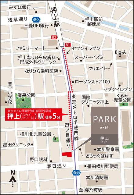 パークアクシス押上サウス（1004） 地形図・案内図