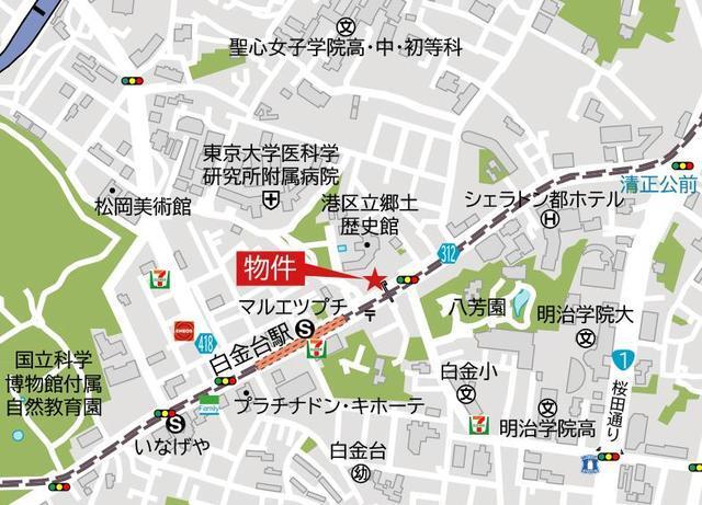 ラテスト白金台（704） 地形図・案内図