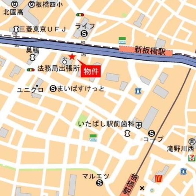 パークキューブ新板橋（1201） 地形図・案内図