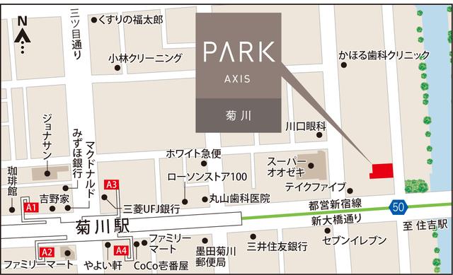 パークアクシス菊川（504） 地形図・案内図