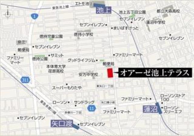オアーゼ池上テラス（412） 地形図・案内図
