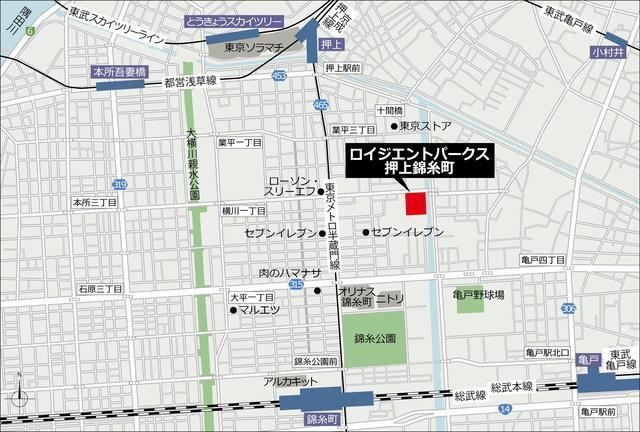 フロンティアレジデンス錦糸公園（201） 地形図・案内図