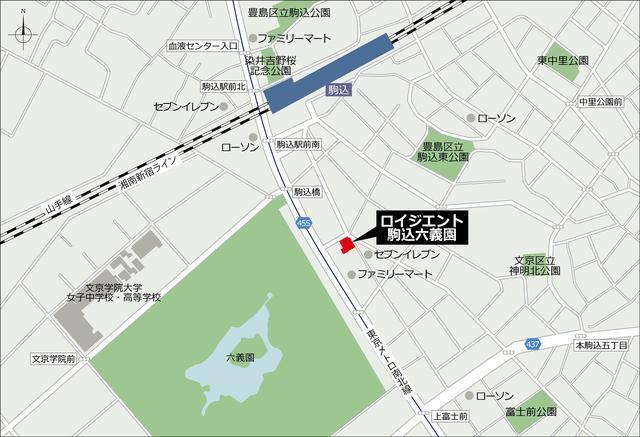 ロイジェント駒込六義園（1102） 地形図・案内図