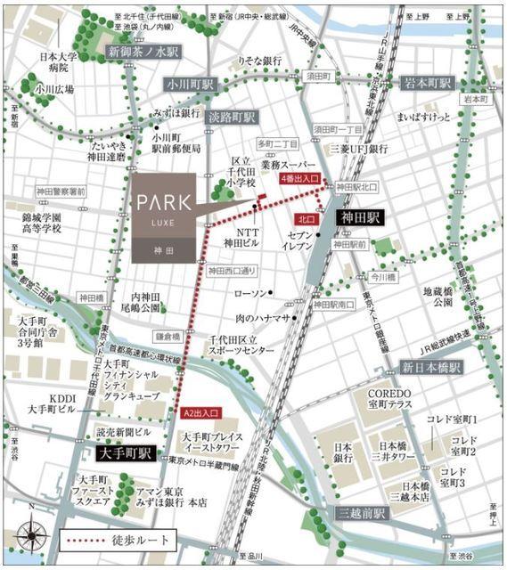 パークリュクス神田（604） 地形図・案内図