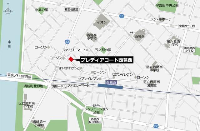 プレディアコート西葛西（203） 地形図・案内図