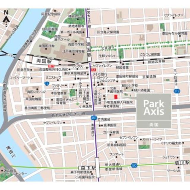パークアクシス両国（1003） 地形図・案内図
