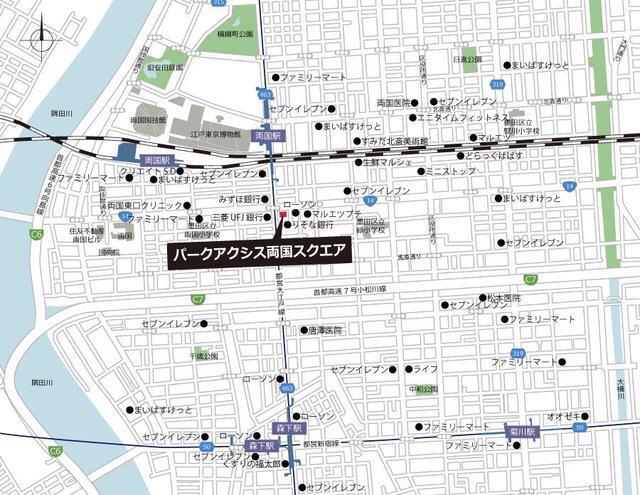パークアクシス両国スクエア（305） 地形図・案内図