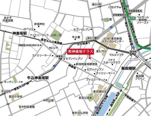 希神楽坂テラス（501） 地形図・案内図