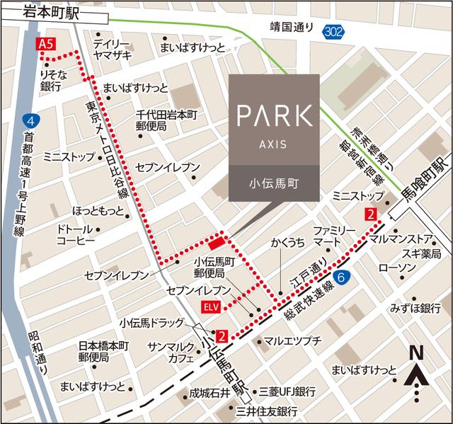 パークアクシス小伝馬町（1303） 地形図・案内図