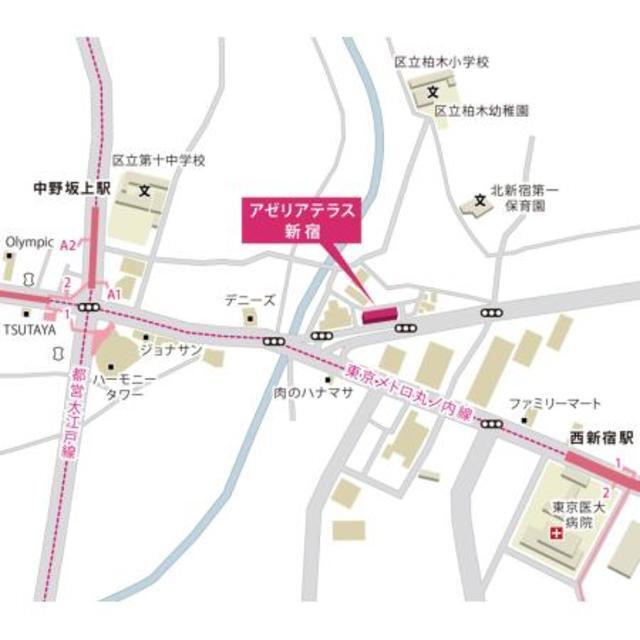 アゼリアテラス新宿（611） 地形図・案内図