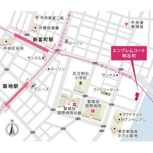 エンブレムコート明石町（1002） 地形図・案内図