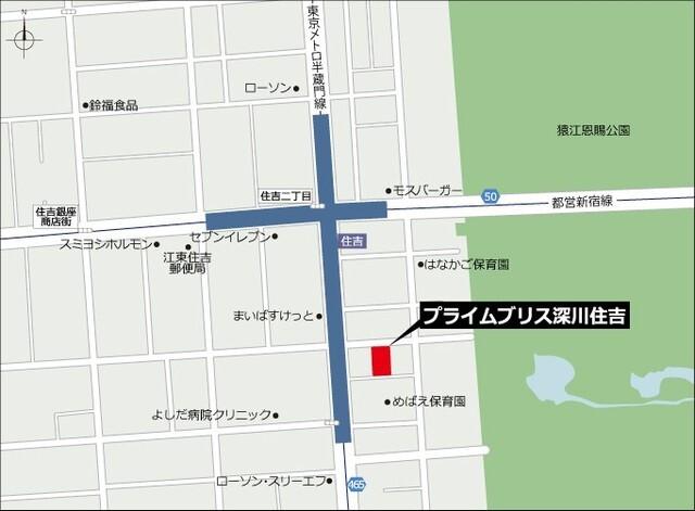 プライムブリス深川住吉（1202） 地形図・案内図