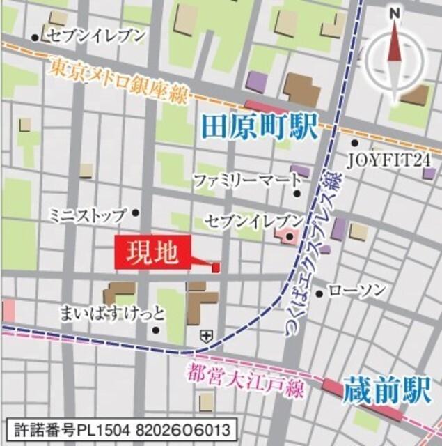 デュオフラッツ浅草田原町ネスト（501） 地形図・案内図