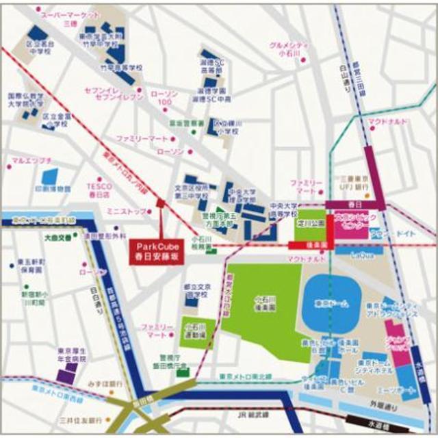 パークキューブ春日安藤坂（206） 地形図・案内図