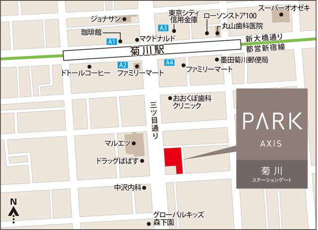 パークアクシス菊川ステーションゲート（402） 地形図・案内図