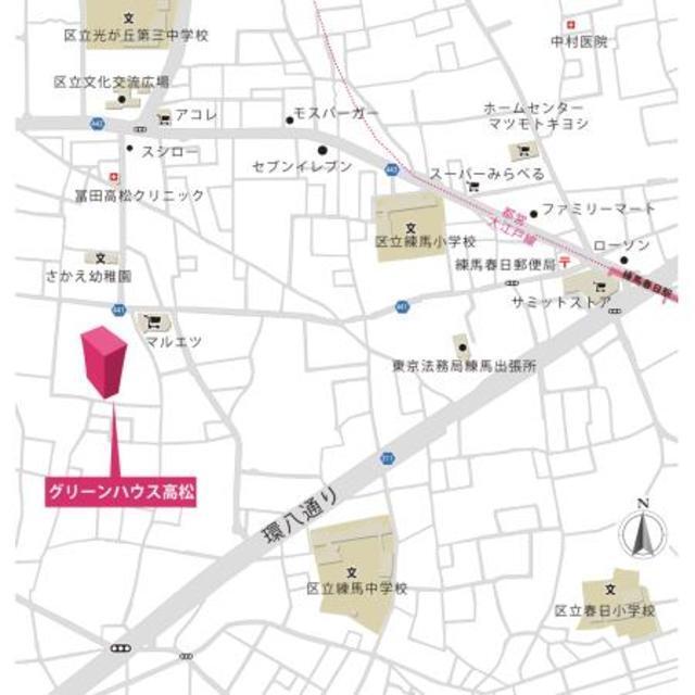 グリーンハウス高松（101） 地形図・案内図