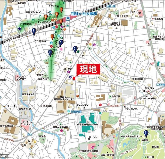 ライトテラス世田谷砧（307） 地形図・案内図