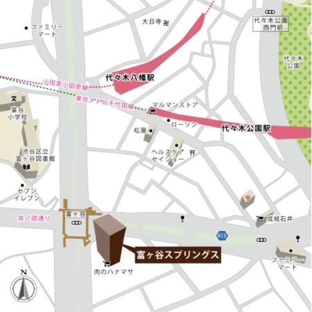 富ヶ谷スプリングス（204） 地形図・案内図