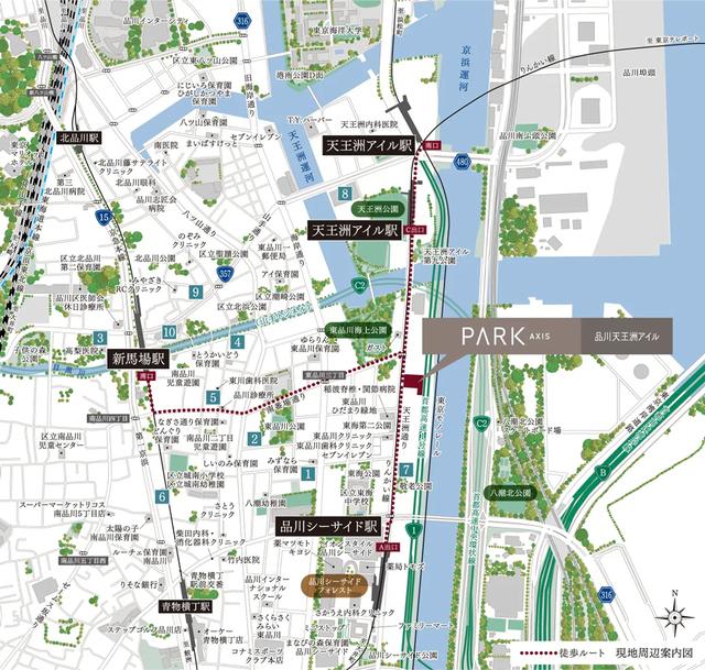 パークアクシス品川天王洲アイル（818） 地形図・案内図