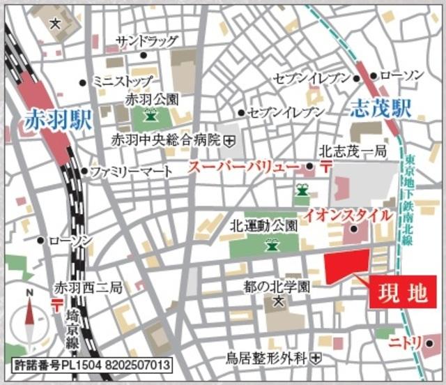 ロイヤルパークス赤羽ノース（647） 地形図・案内図