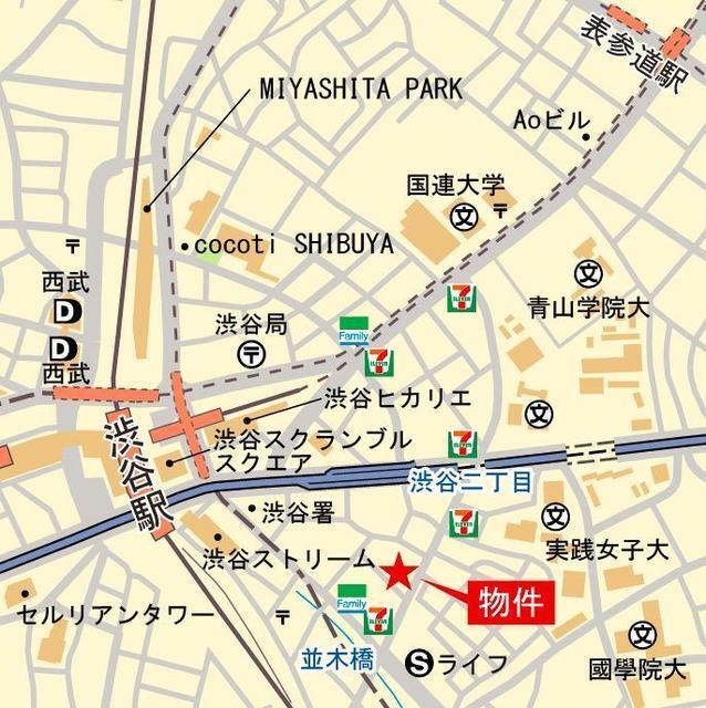 プラウドタワー渋谷（1705） 地形図・案内図