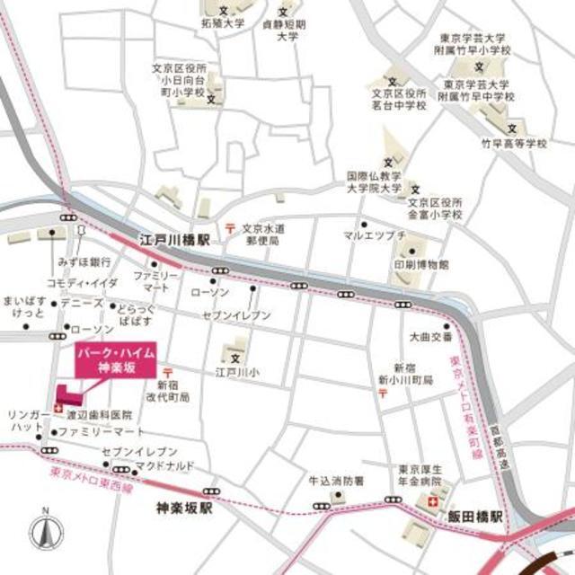 パーク・ハイム神楽坂（801） 地形図・案内図