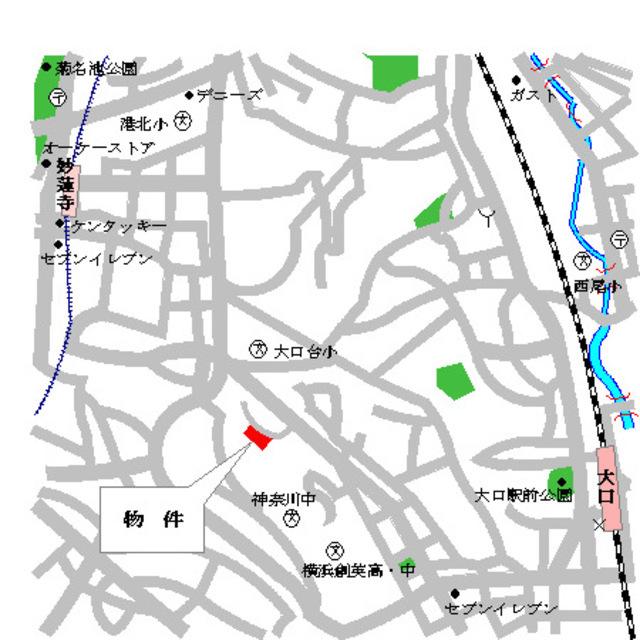ルミエール妙蓮寺Ⅱ（102） 地形図・案内図
