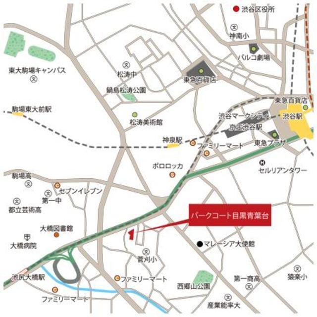 パークコート目黒青葉台ヒルトップレジデンス（204） 地形図・案内図