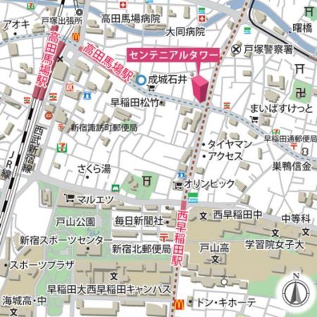 センテニアルタワー（701） 地形図・案内図