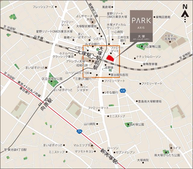 パークアクシス大塚ステーションゲートタワー（1811） 地形図・案内図