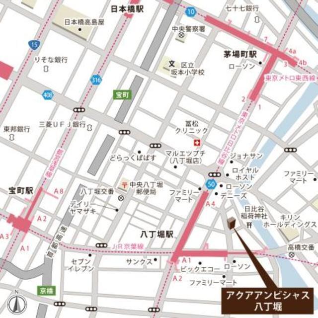 アクアアンビシャス八丁堀（301） 地形図・案内図