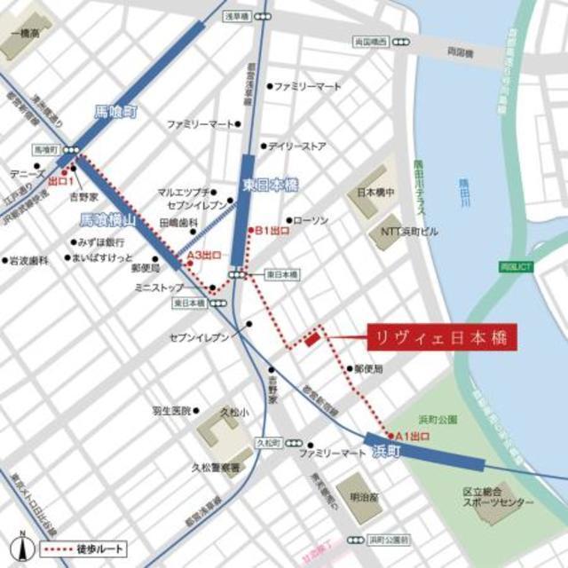 リヴィェ日本橋（501） 地形図・案内図
