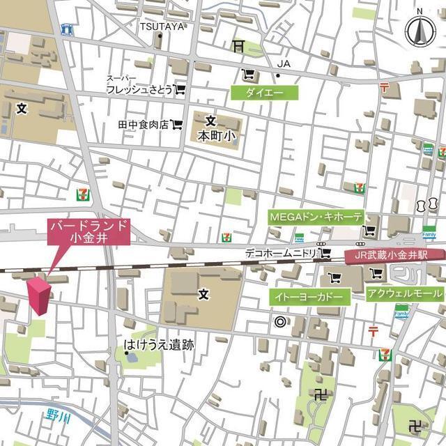 バードランド小金井（302） 地形図・案内図