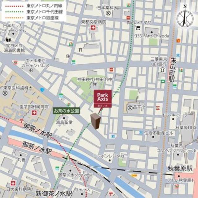 パークアクシス御茶ノ水（402） 地形図・案内図