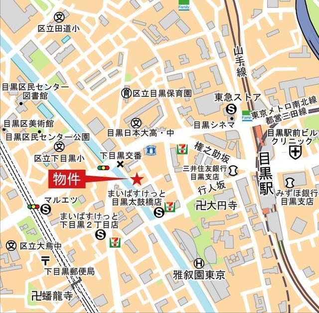 オークプレイス目黒行人坂（305） 地形図・案内図