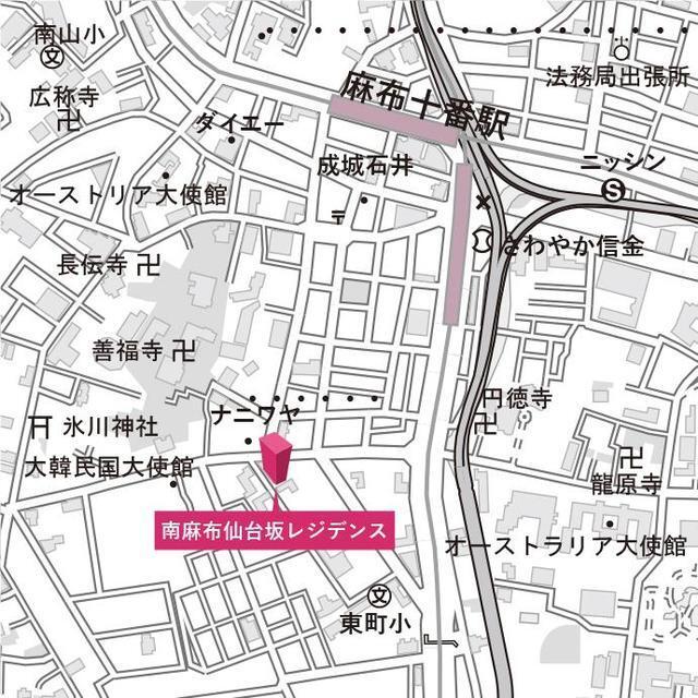 南麻布仙台坂レジデンス（901） 地形図・案内図