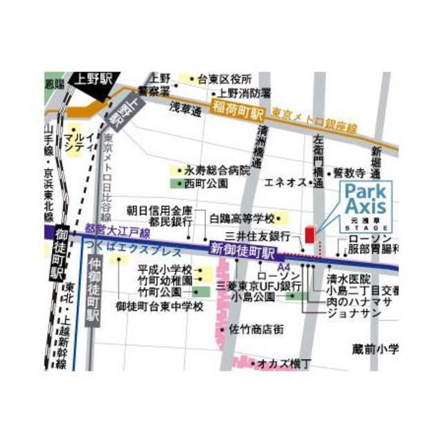 パークアクシス元浅草ステージ（603） 地形図・案内図