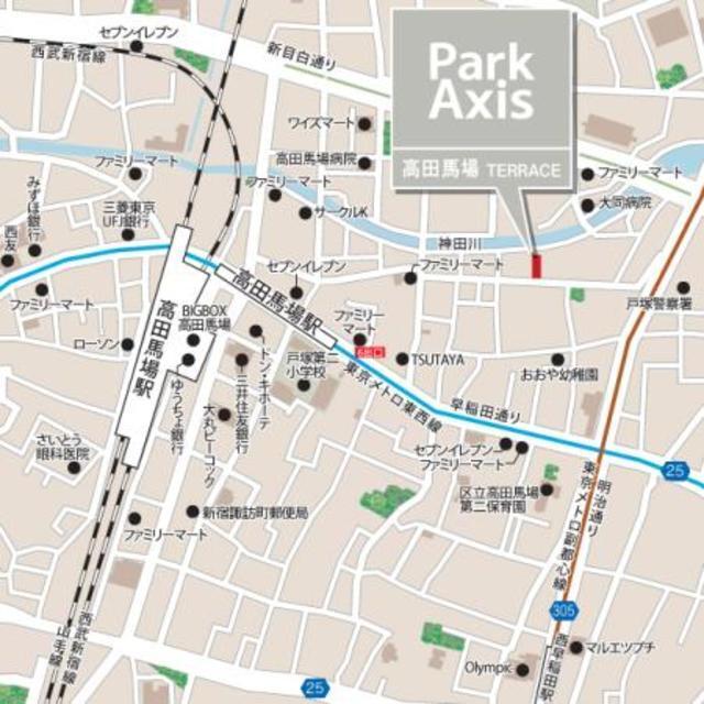 パークアクシス高田馬場テラス（405） 地形図・案内図