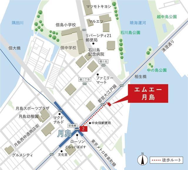 エムエー月島（1108） 地形図・案内図