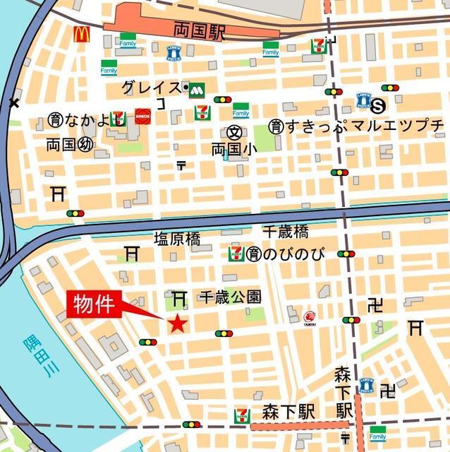 リビオメゾン新大橋（201） 地形図・案内図