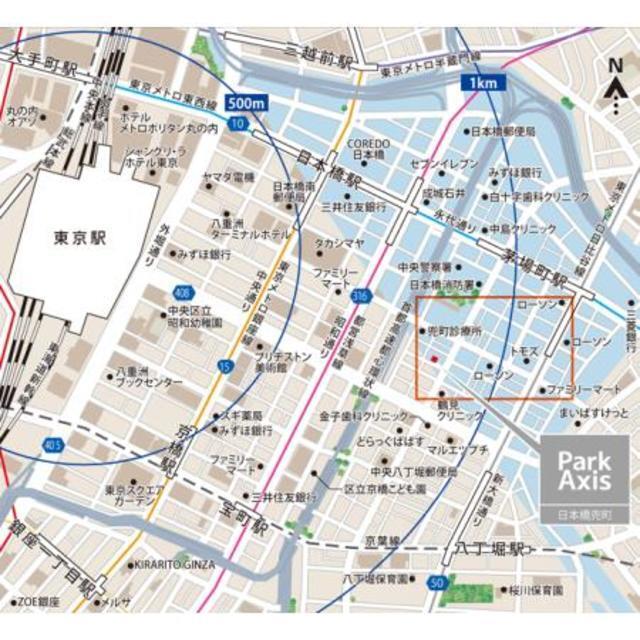 パークアクシス日本橋兜町（1004） 地形図・案内図