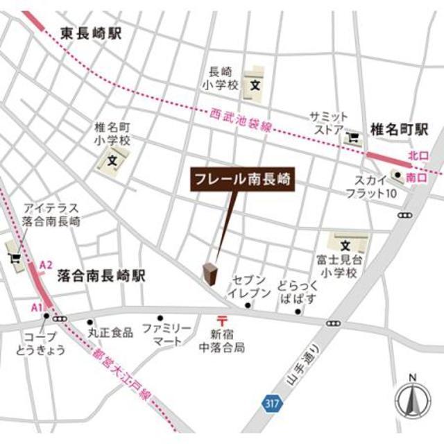 フレール南長崎（301） 地形図・案内図