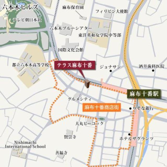 テラス麻布十番（402） 地形図・案内図