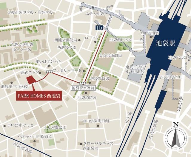 パークホームズ西池袋（207） 地形図・案内図