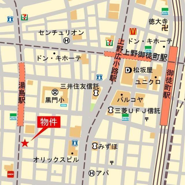 ヴィークブライト湯島（301） 地形図・案内図