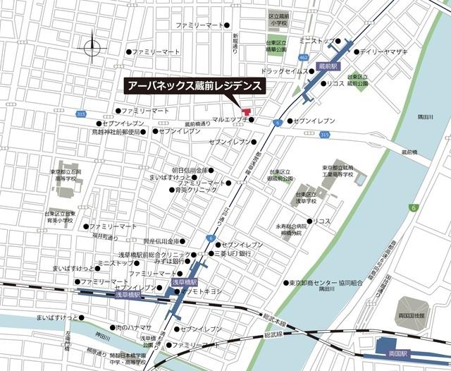 アーバネックス蔵前レジデンス（901） 地形図・案内図