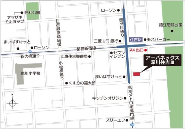 アーバネックス深川住吉Ⅲ（802） 地形図・案内図
