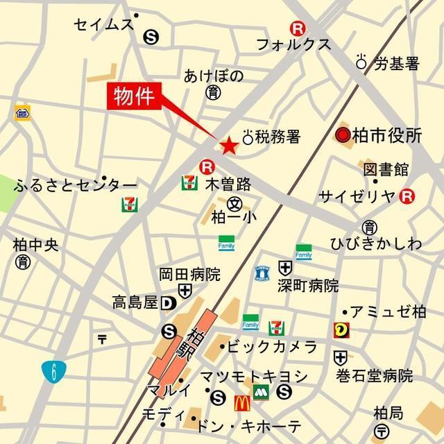 パークホームズ柏あけぼの二丁目（404） 地形図・案内図